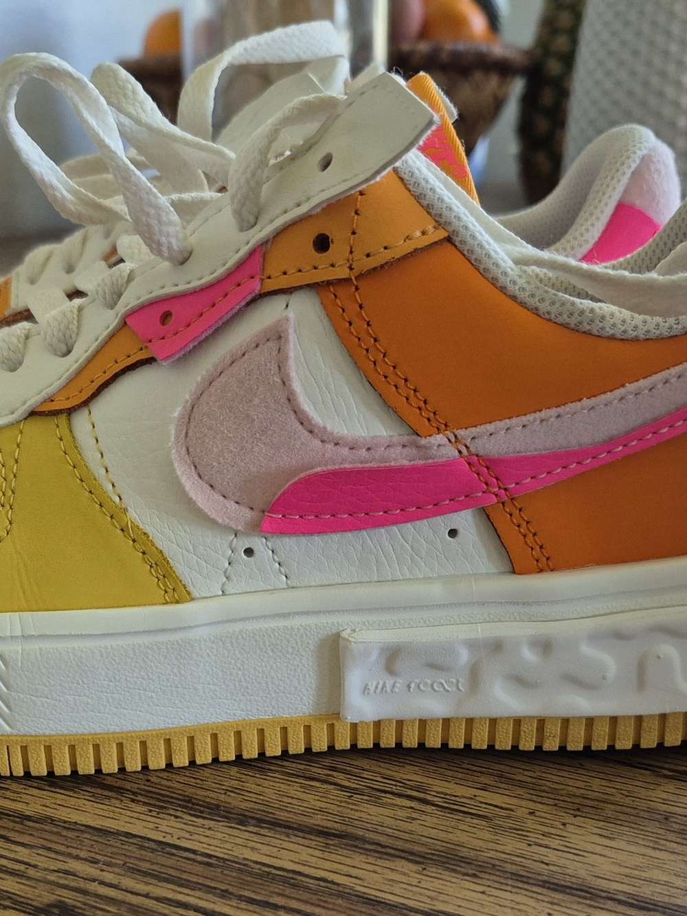Nike Womens Multi-Color Low-Top Sneakers - Orange/Pink/Yellow
